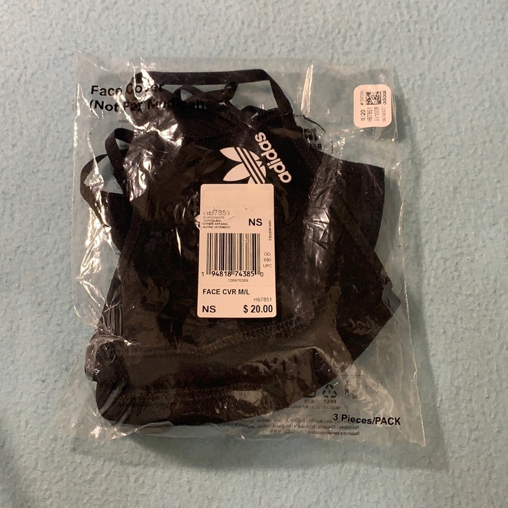 ADIDAS 3/set UNISEX FACE COVER - size M/L
